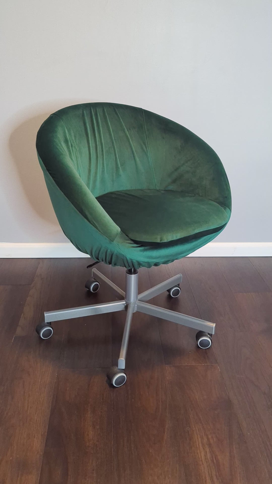Housse en velours vert forêt, compatible avec IKEA SKRUVSTA